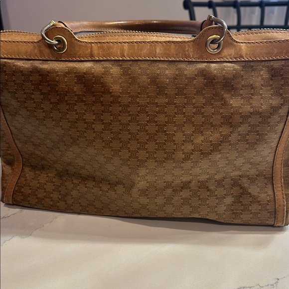 Celine Tan and Brown Women's Briefcase - Picture 3 of 7